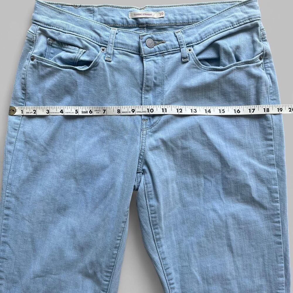 Levis Womens 10 Blue Denim Classic Straight Fit - Light Wash Stretch 30x30 - Picture 6 of 8